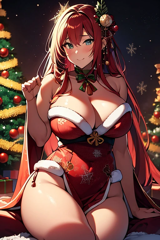a,3 sexy Japanese manga girls sitting and standing near a Christmas tree in Santa lingerie,artistic,illustration,ultra-detailed,studio lighting,vivid colors,(best quality,4k,highres),(realistic:1.37),festive atmosphere,seductive poses,glossy finish,detailed facial features,exquisite ornaments,playful expressions,bright red and green color scheme,sparkling lights,lonely snowflakes,soft ambient glow