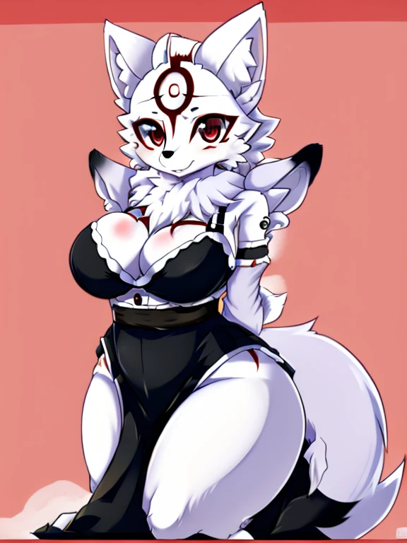 score_9,score_8_up,score_7_up, source_furry, amaterasu from okami, female Anthro wolf, standing, naked