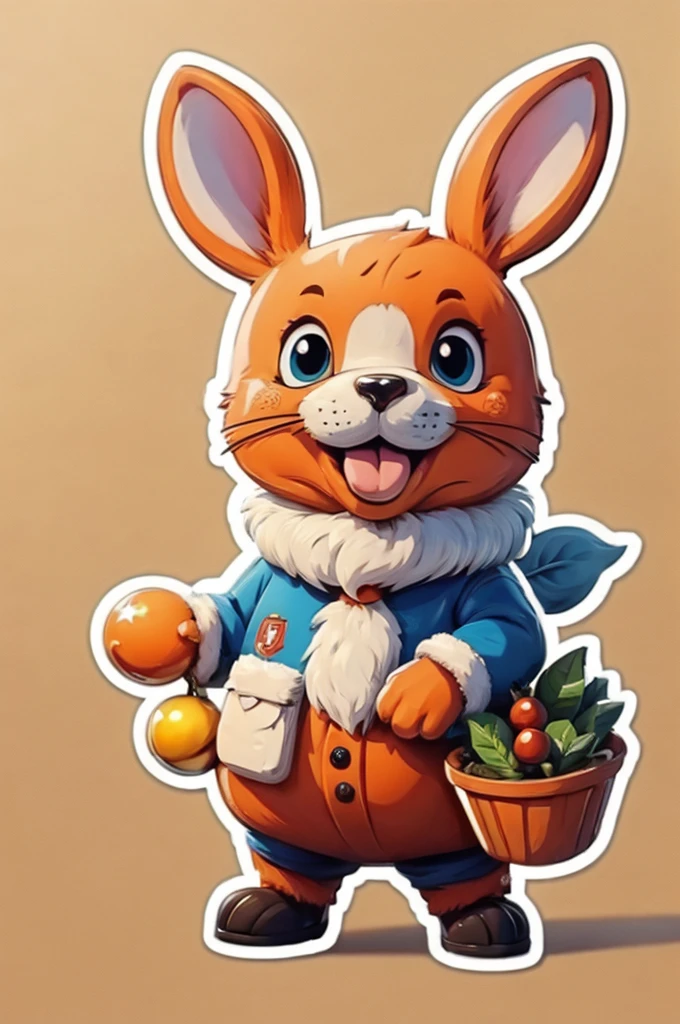 Sticker design, christmas Sticker, Christmas costume, 3D cartoon, by Richard Scarry, enhance, intricate, (masterpiece, Representative work, official art, Professional, unity 8k wallpaper:1.3)