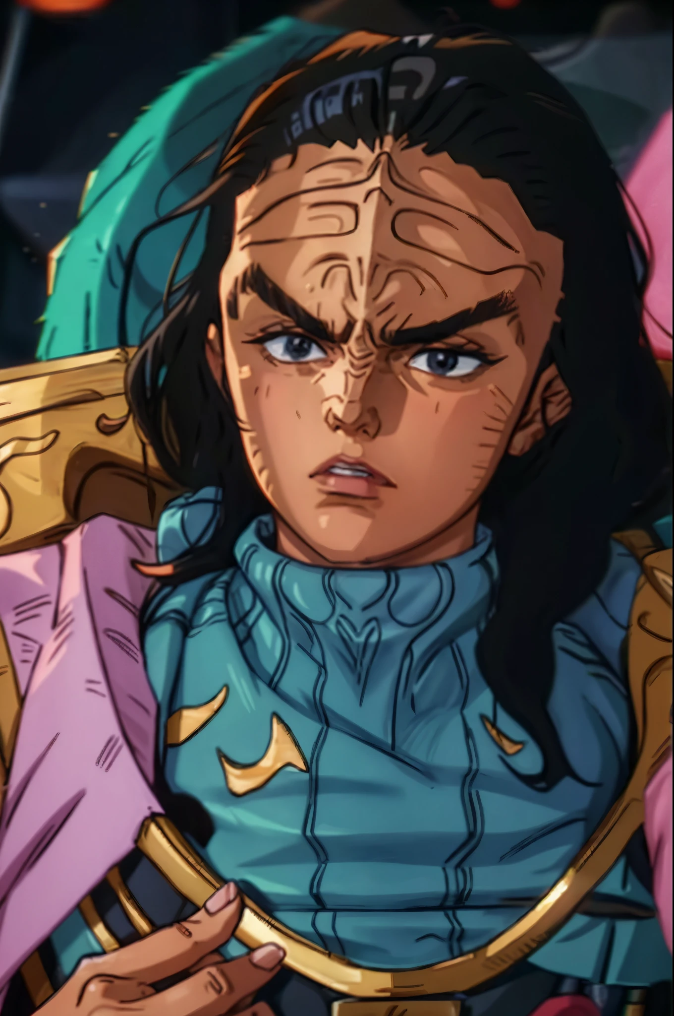 wanostyle klingon forehead ridge thick eyebrows dark skin