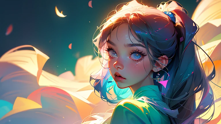 anime girl with colorful hair and a colorful dress, rossdraws pastel vibrant, rossdraws cartoon vibrant, anime style 4 k, beautiful anime portrait, artgerm colorful!!!, ! dream artgerm, beautiful anime girl, anime styled digital art, anime art wallpaper 4k, anime art wallpaper 4 k, digital anime art, extremely detailed artgerm