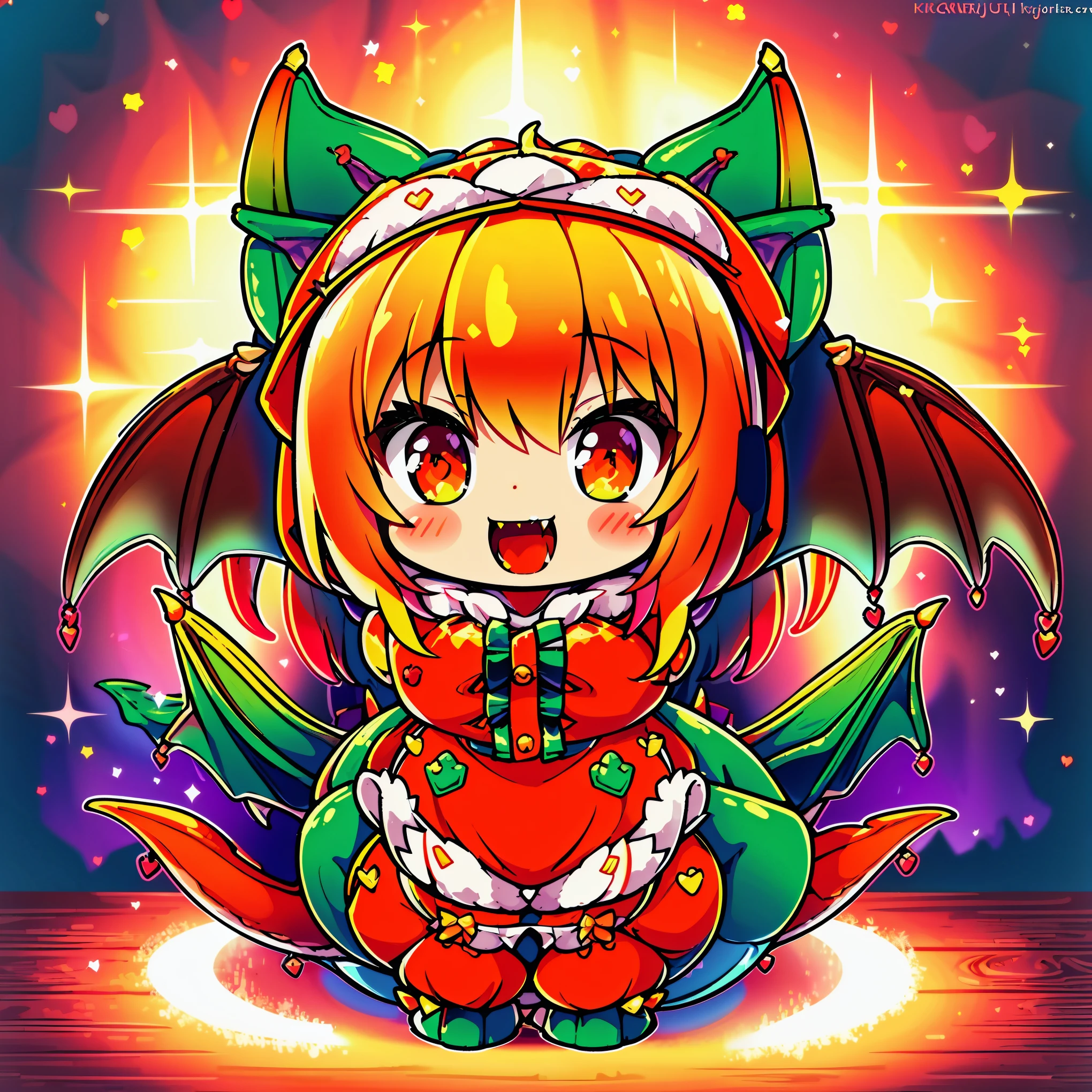 (8K, Raw photography, Best Quality, masutepiece:1.2), high-definition RAW color photography, Professional Photography, Cinematic Light, (animesque: 1.2), The depth of field is shallow, Blurry bokeh:1.2, ((Cute girl wearing a dragon costume, Fluffy kigurumi:1.9)), scaled dragon costume, radiant eyes, long eyeslashes, detailed lips, playful look, a smile, full-face blush, Show your teeth and smile, green dragon costume with red accents, fluffy dragon tail, scaly dragon wings, Magical atmosphere, illustratio, ultra-detailliert, hightquality, realisitic, vivd colour, Studio Lighting, Highly detailed, Photography, masutepiece, hightqualityな, hight resolution, film grains, Professional Lighting,