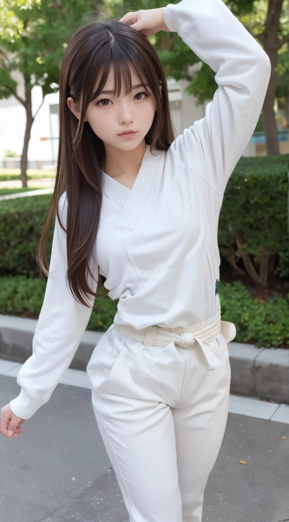 Paint in the natural color of a white karate uniform, Karate obi