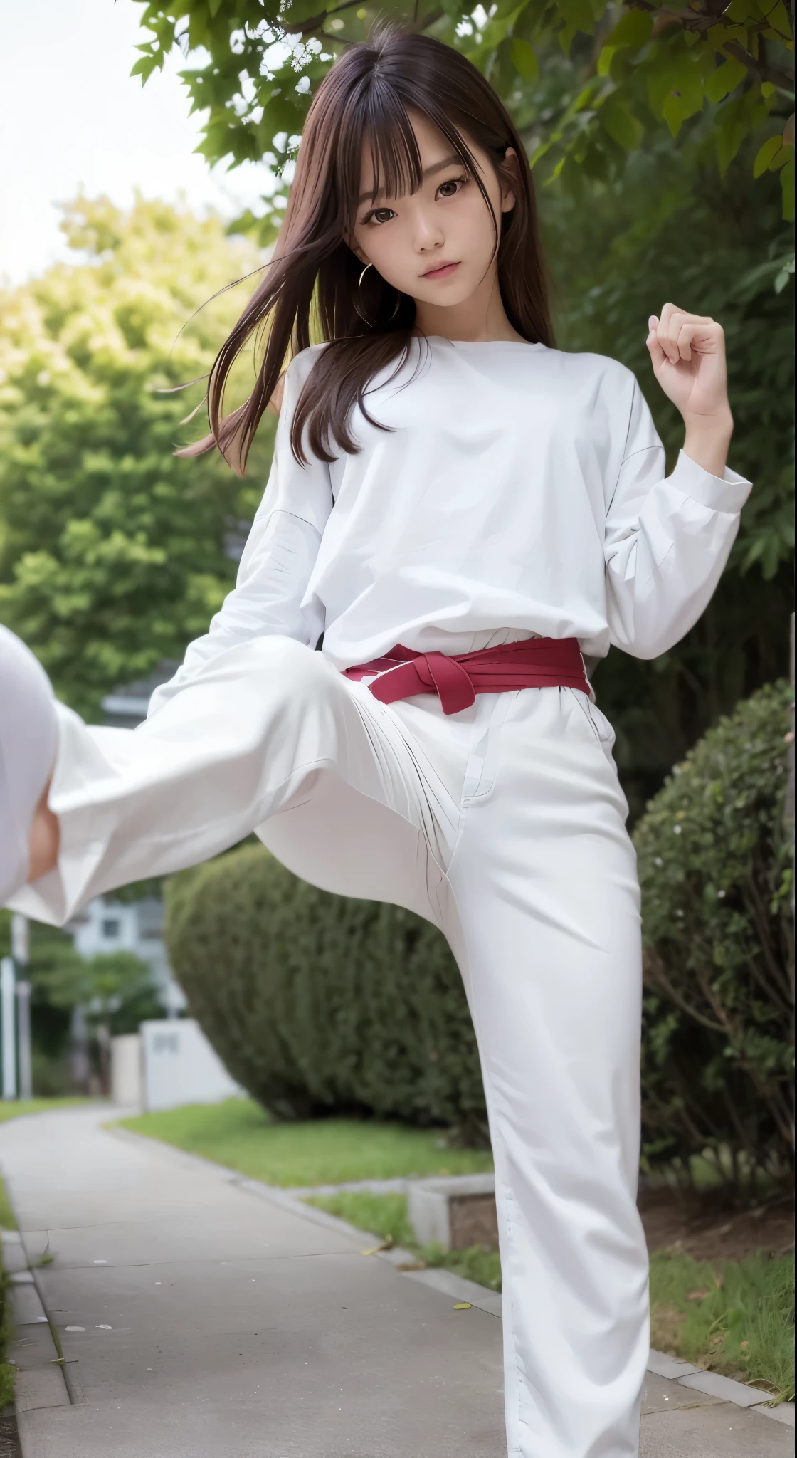Paint in the natural color of a white karate uniform, Karate obi