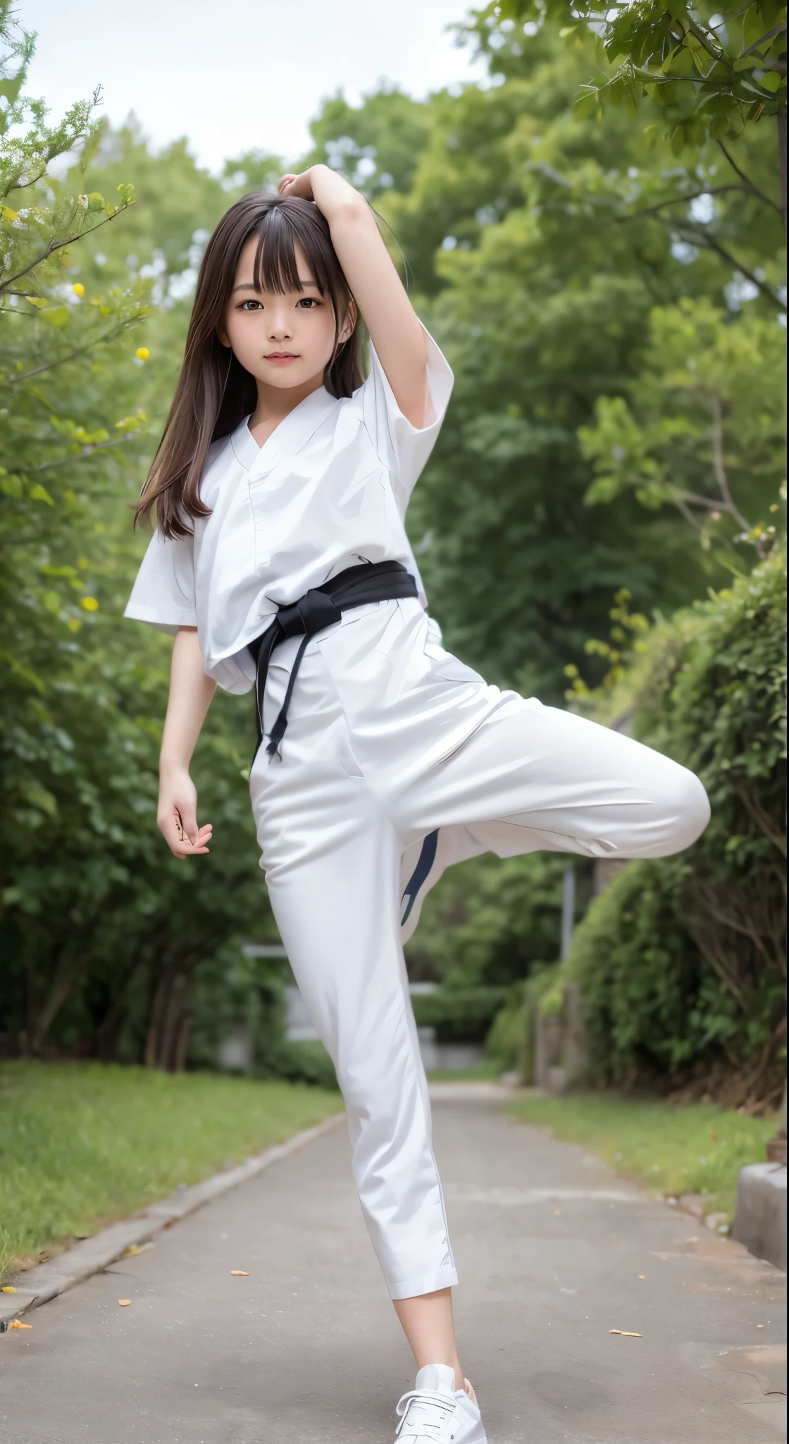 Paint in the natural color of a white karate uniform, Karate obi