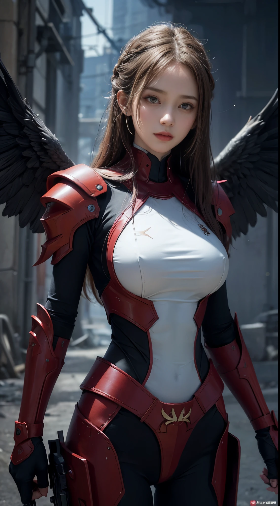 beijing_cute big breasts_mechs,1个Giant Breast Girl,Alone,lookingat_Show on the_peeping at the viewer,blue_The eye,ngel,Permanent,full_body,arma,Pink_the hair,wings,tchibi,ngel_arma,armour,guns,The halo,Be red in the face_a sticker,shelmet,ngel_guns,strength_armour, cinemShow on theic lighting,strong contrasts,High level of detail,Best quality at best,tmasterpiece,white backgrounid,