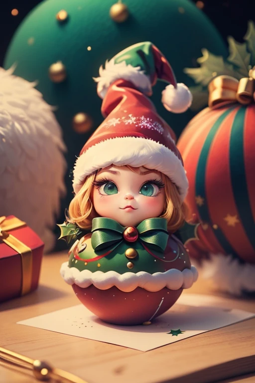 Sticker design, christmas Sticker, 1girl, (Christmas hat, Christmas costume:1.2), Christmas elements, playful, cute, 3D cartoon, by Brian Kesinger, enhance, intricate, (masterpiece, Representative work, official art, Professional, unity 8k wallpaper:1.3)