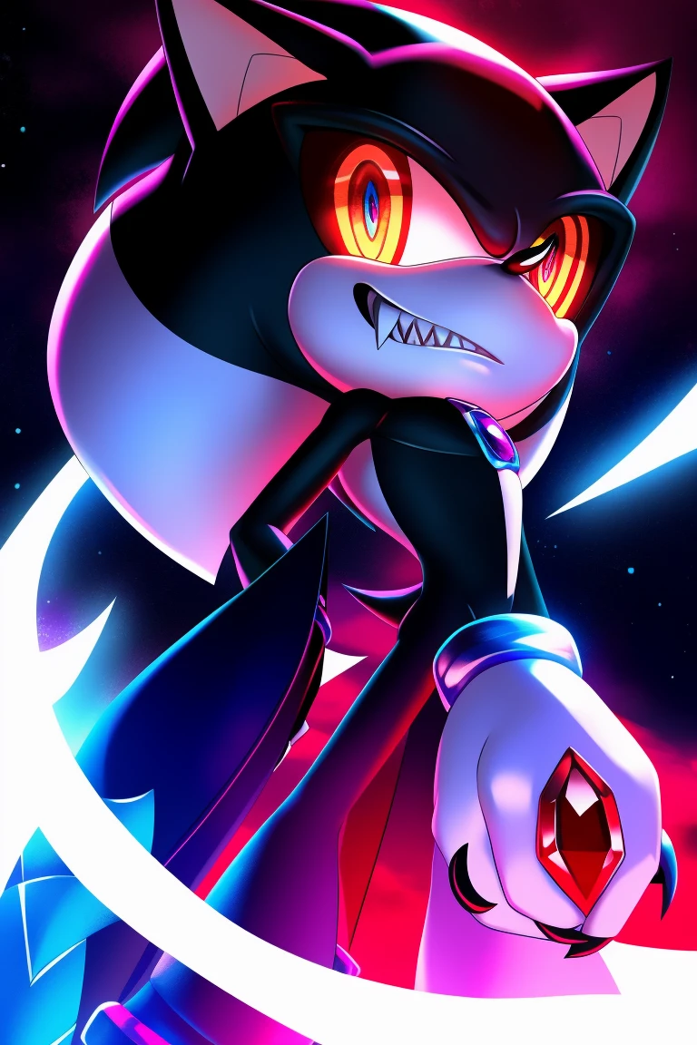 SonicExe, the whites of the eyes are black, Eye color is red, teeth are jagged, nails are sharp, i love sonic,