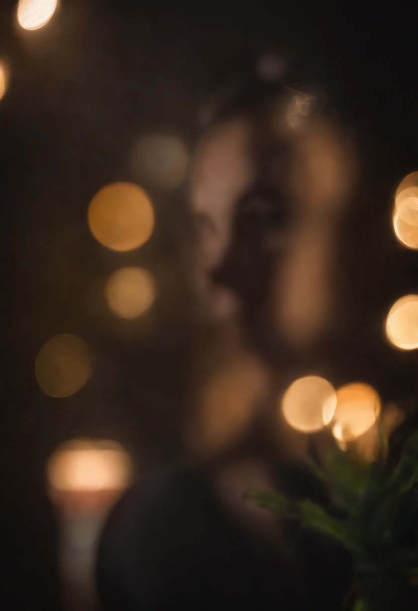 a close-up shot of color bokeh against a dark background, utilizing a wide aperture to create a shallow depth of field and isolate specific bokeh lights for added visual impact