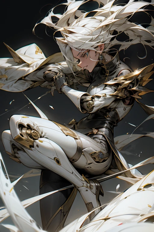 mujer, espada, alas, robot