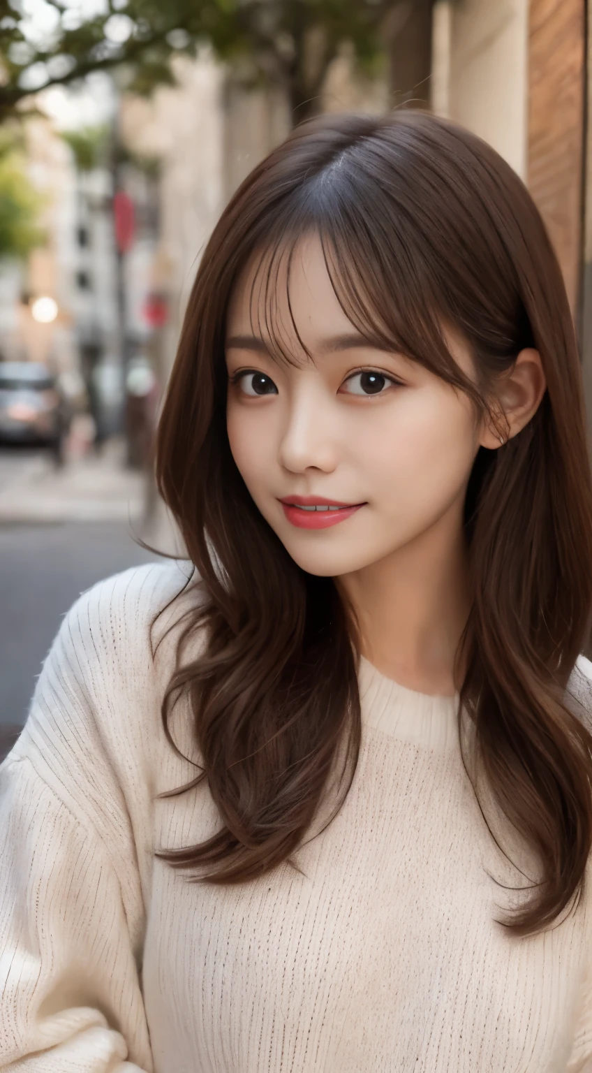 White knitted sweater