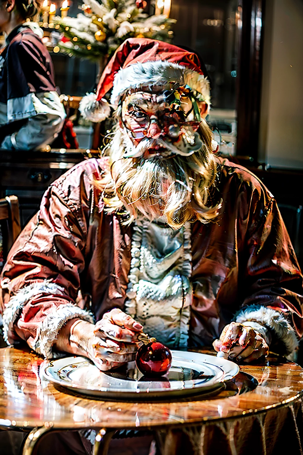 Santa Claus comes to the table