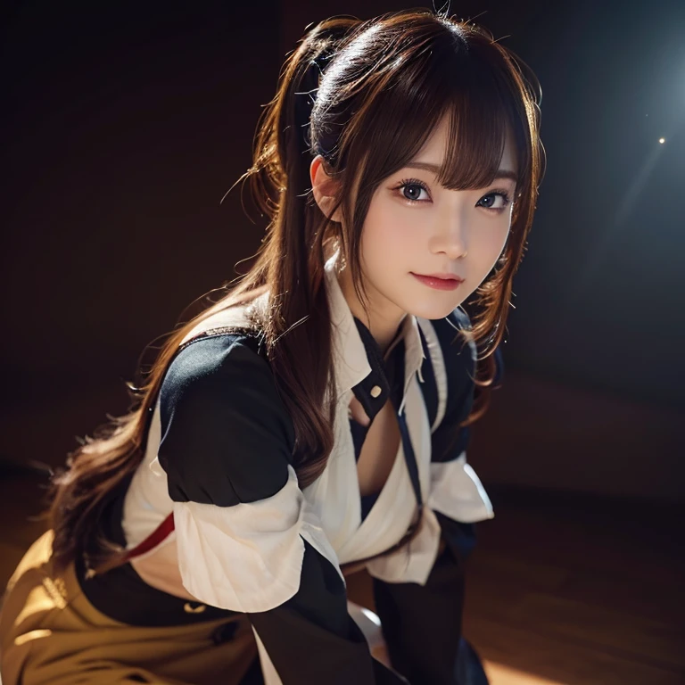 (Best Quality,4K,8K,hight resolution,masutepiece:1.2),Ultra-detailed,(Realistic,Photorealsiticです,Photorealsitic:1.37),quill,Pleated skirt,dian,Dribbling High Detail 8K,Studio Lighting - V 6,poneyTail