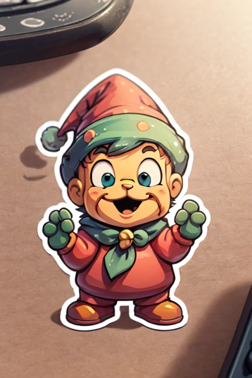 Sticker design, christmas Sticker, playful, cute, starackground, by Richard Scarry, enhance, intricate, (masterpiece, Representative work, official art, Professional, unity 8k wallpaper:1.3)