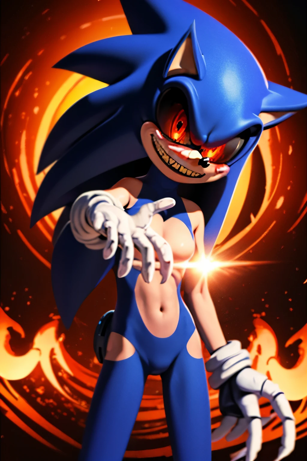 Highly detailed, High quality, masutepiece, Beautiful, SonicExe, Cowboy Shot