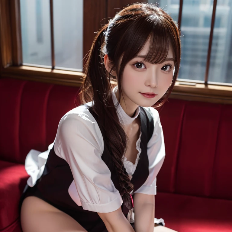 Kujikawa Def,Twin tails,school uniform,Black Seraphim,Long sleeve,Fishnet tights,jewelry,Earrings,Straddle,
Highest quality, Very detailed, masterpiece, absurdes,8k, photoRealistic, Realistic,Detailed skin texture,Detailed pupil,High resolution,Natural light,
One Girl,alone,(Happy:1.1),(smile:1.2),short hair,Brown Hair,(Angular face:1.2),Shining Face,Large Breasts, Tight waist, Lip Makeup,Wet shirt,Spread your legs,(Lace panties are visible:1.5)Bra is visible,(orgasm:1.5)(Wet panties:1.5)Seems like she's trying to seduce me(RAW Photos:1.2)、(Realistic:1.4)、The beauty of beautiful details Laughter、BIG ASS、((I can see your pants))(Panty shot)Earrings eyelash Beautiful and detailed、Large file size、Very detailedな、High resolution、Transcendental beauty Highest quality、masterpiece、、、Very detailed expression, In detail、Very detailed facial cinematic lighting,(Dynamic pose)))、(Lean back:1.2), (Open Stance))、(From below:1.5), (Under the skirt:1.5), Check Pleated Skirt、Sexy upward glance, (Spread your legsパンティを見せて:1.5), (Black see-through panties:1.5), (Low rise:1.5), , (Healthy Body:1.5), (High leg tiny panties,,,,,,:1.5), (Looks like see-through panties :1.3), (Browsing Caution:1.5), (Shyness:1.5), (Black long boots:1.5)
