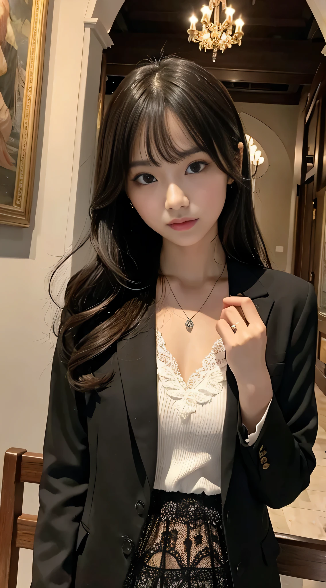 LTRA Details、japanes、Fascinating beauty、Dainty woman、Piercing eyes、Cool Girl、Wavy Hair、Suit、jaket、Blouse、tight skirts、Black pantyhose、Evil Female Executive、Evil Fall、brainwash、lacy fabric、Glossy legs、black lipstick、Lip gloss、Smirk、wickedな表情、Suspicious look、Hollow eyes、wicked、Reaching out、Arms up、In the Church、Hold your hand forward、Pendants
