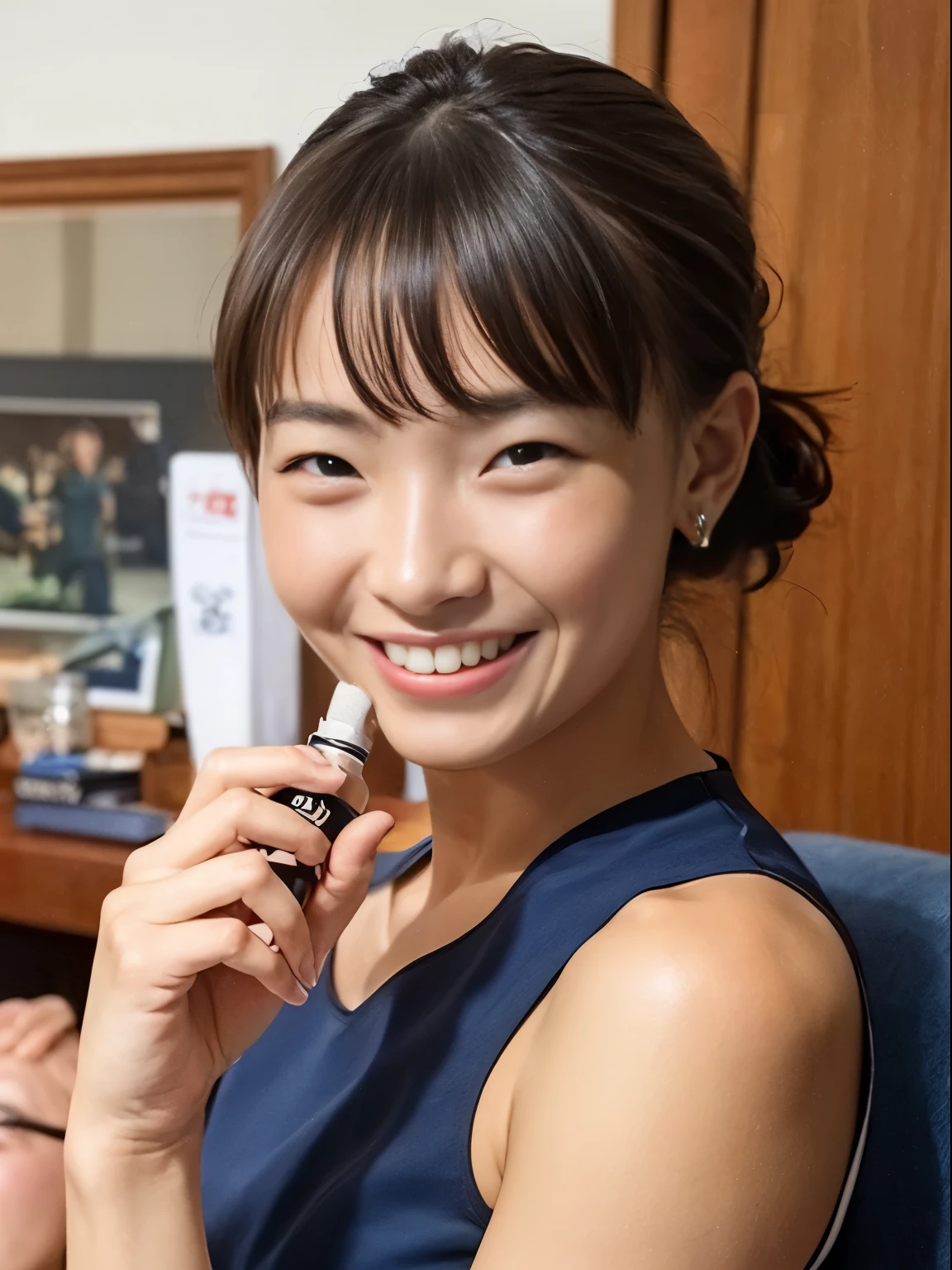 (An ultra-high picture quality:1.5、ultra-quality:1.5、Photographic:1.3)、a smile