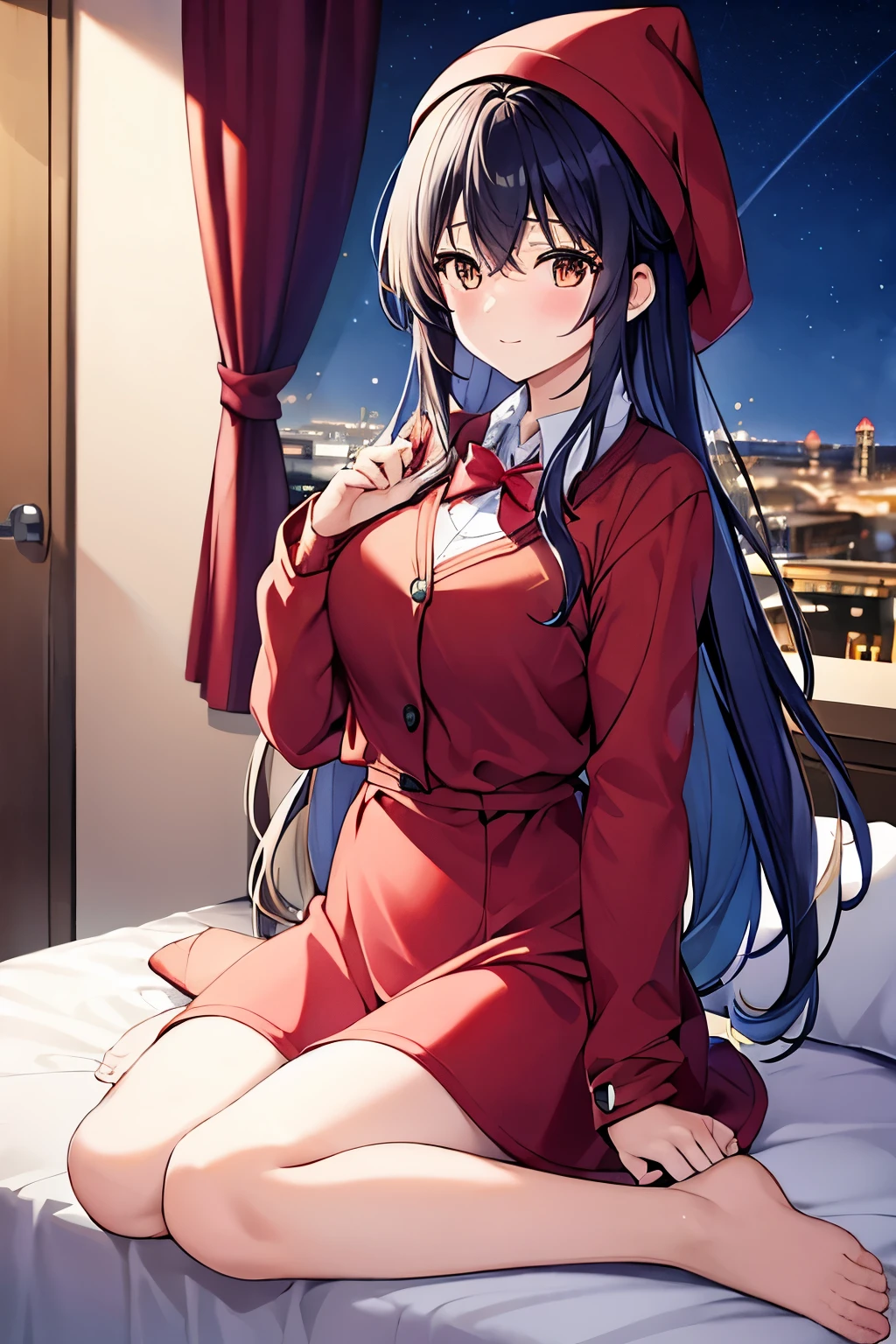 (Realistic:0.2), Anime Illustration, 1girl in,, Red coat, Big red hat, Paris, France, SFW, Black pants, black office shirt,, CarmenSan Diego,, Blue sky,, Long hair,, ドラマティック・A lightニング, A light, エピックA light, A lightオン顔, バックA light, フェイス A light, Facing bed, Fill Lamp, フィルA light, ((masutepiece)), (Carmen_San Diego_v1-1_Shrik-2000:0.6)
