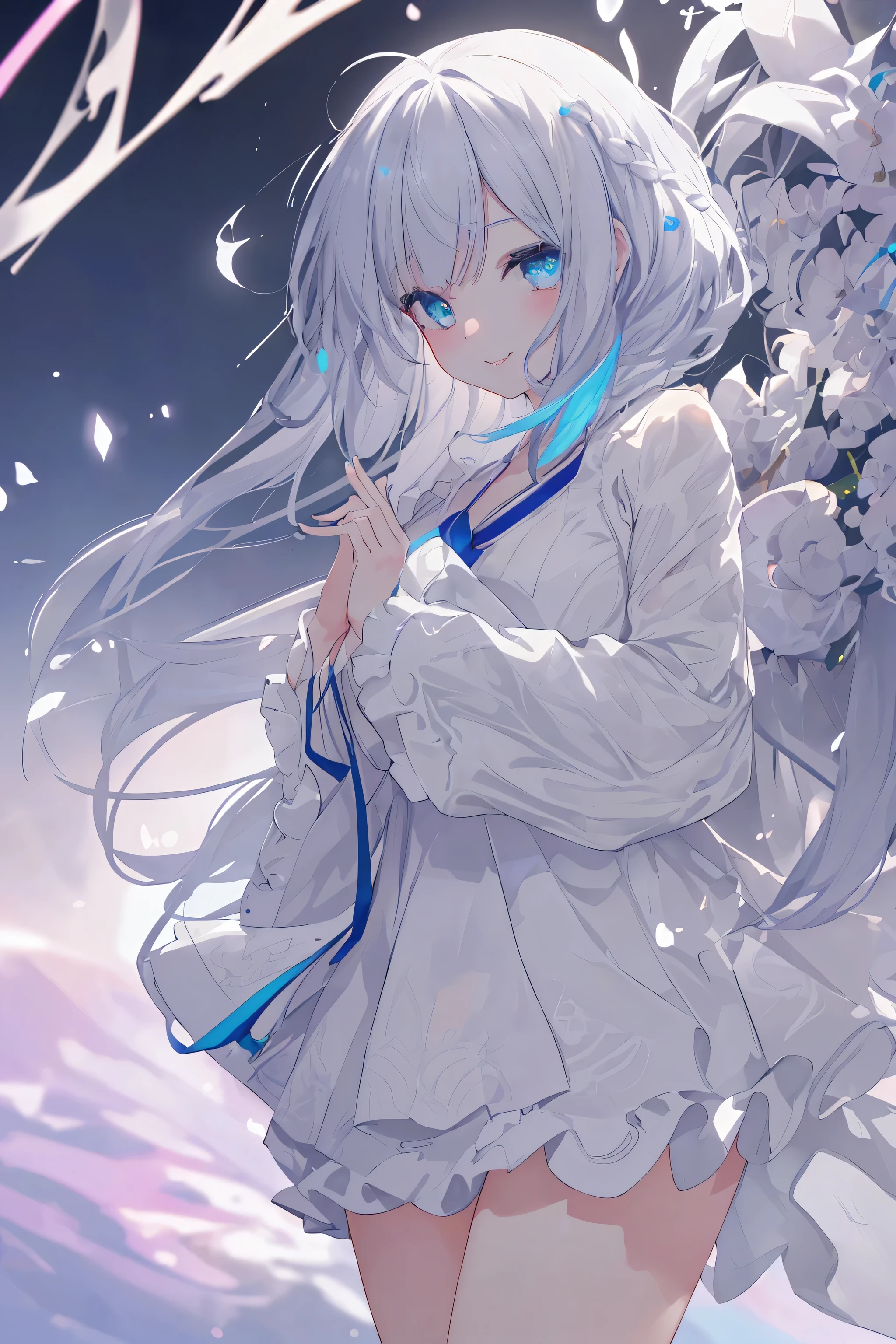 {((Anime, op art, profondeur de champ, Flou de mouvement, glowing light, UHD, retina, Masterpiece, ccurate, anatomiquement correct, textured skin, Super detail, high details, High quality, award winning, Best quality, high resolucion, 16k))} . | {((Adolescent_Filles, random_cheveuxstyle, random_cheveux_Couleurs, random_yeux_Couleur, beau_Detailed_yeux))} . | {((Models_corps))} . | {(grand_sourire, bouche_ouvrir))} . | {((large_angle, upper corps, (Parfait_doigts:1.0), (Parfait_jambes:1.0), mieux_mains, plus_detail))}