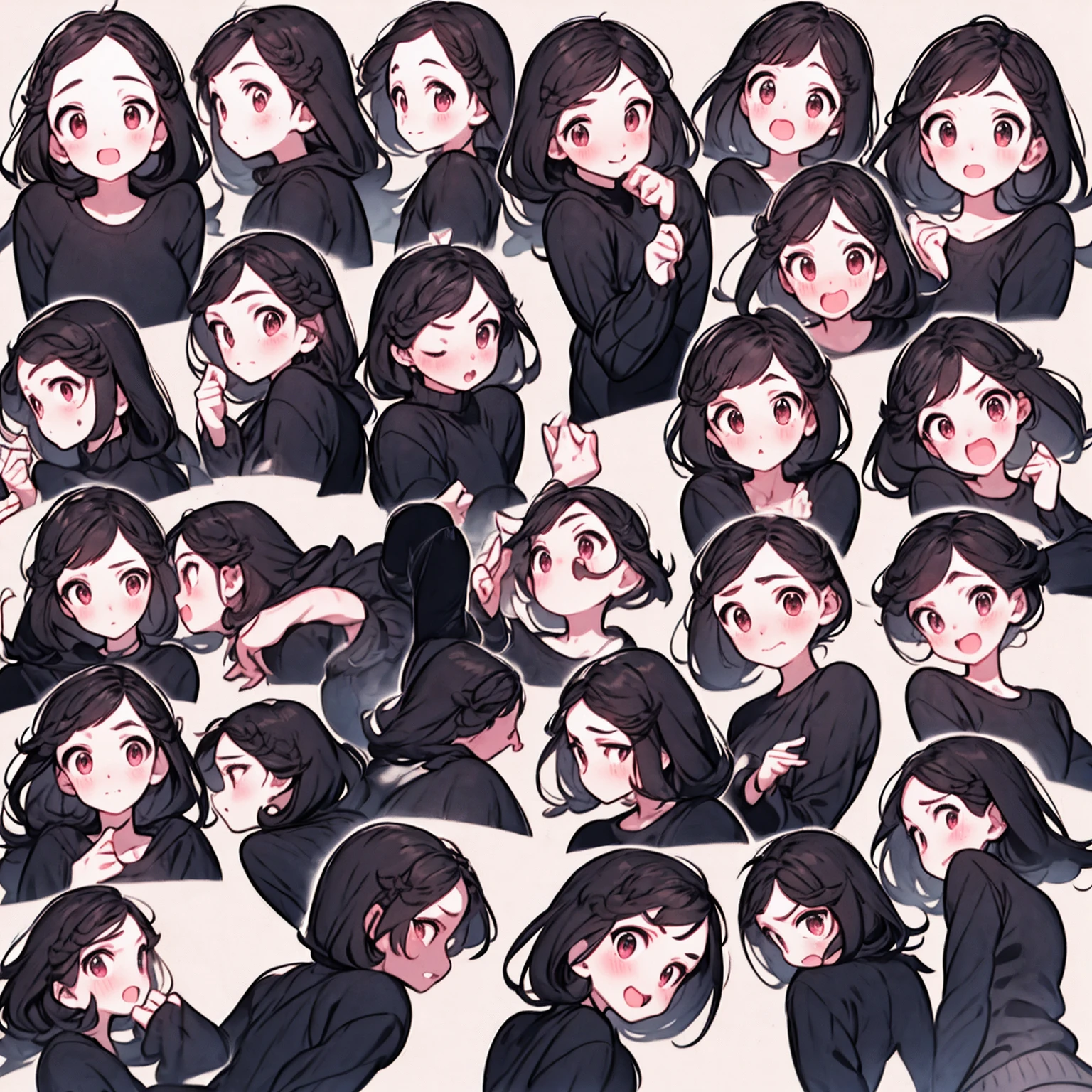 Avatar bonito da menina,pacote de emojis,Pequeno diabinho,(9 emojis,Folha de emojis,Alinhar arranjo),9 poses and expressions(Luto,espanto,Divirta-se,arousal,grandes risos,irritado,doubt,Touch your head,Vender moe, esperar),anthropomorphic style,estilo disney,black strokes,different emotions,9 poses and expressions,8k