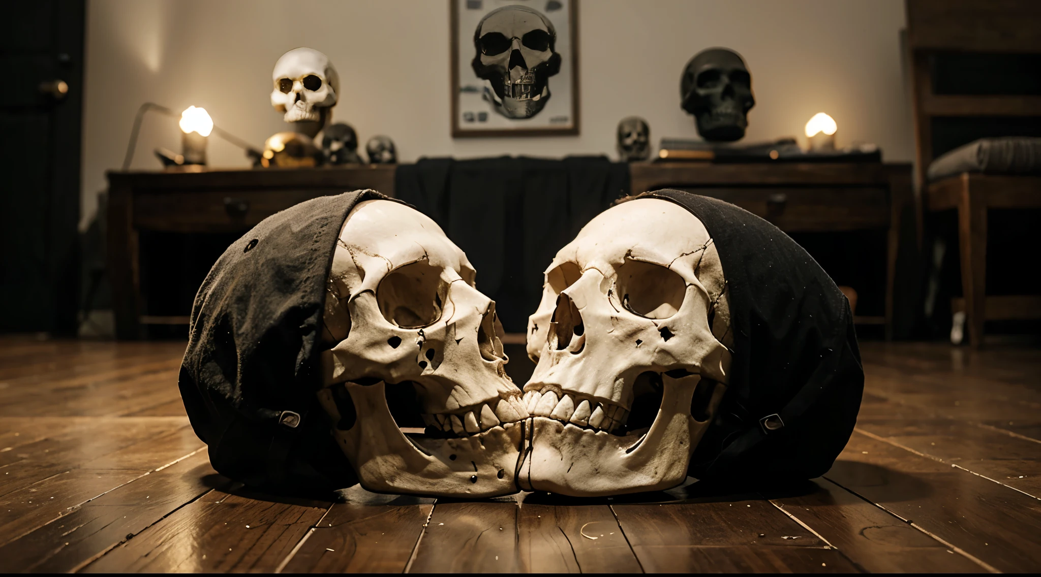 theater symbol ( as mascaras ( but with bones showing)