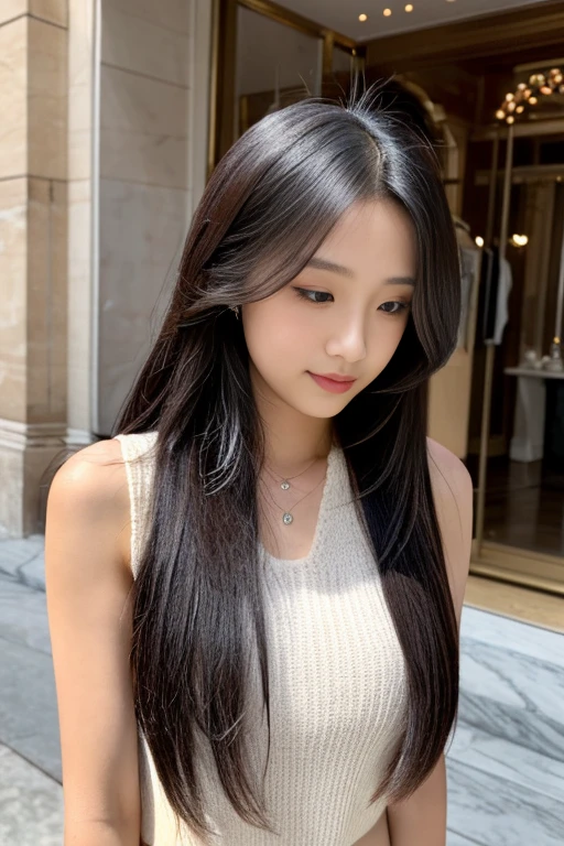 high neck knit sleeveless