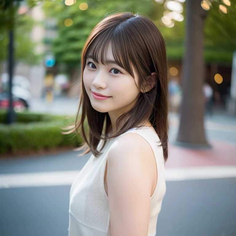 8kRaw photo,Best Quality, top-quality:1.1, masterpiece:1.3,超A high resolution, (Photorealistic:1.4), Raw photo, (upper thigh:1.5, From Side), natural skin textures:1.1, realistic eyes and face details:1.1, Fururi Poke:1.4), (in a suite), Girl in 1, Cute, (Solo:1.6), (Shy smile), (dark brown eyebrows medium hair,Bangs), (touch hair:1.4),nogizaka,a park,Suit Lebodies Bian、:1.4、Officelady:1.2