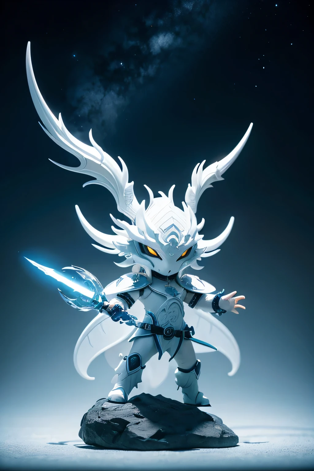 Zodiac dragon，white futuristic style，Wearing a Tang costume，There are national tide elements on the body，Panorama composition，k hd，Faraway view，Nordic chibi style，Science fantasy atmosphere，Clay，cg render，Blender 3d，volumettic light，white backgrounid，dark grey background，8Kk hd壁纸，extremly high detail