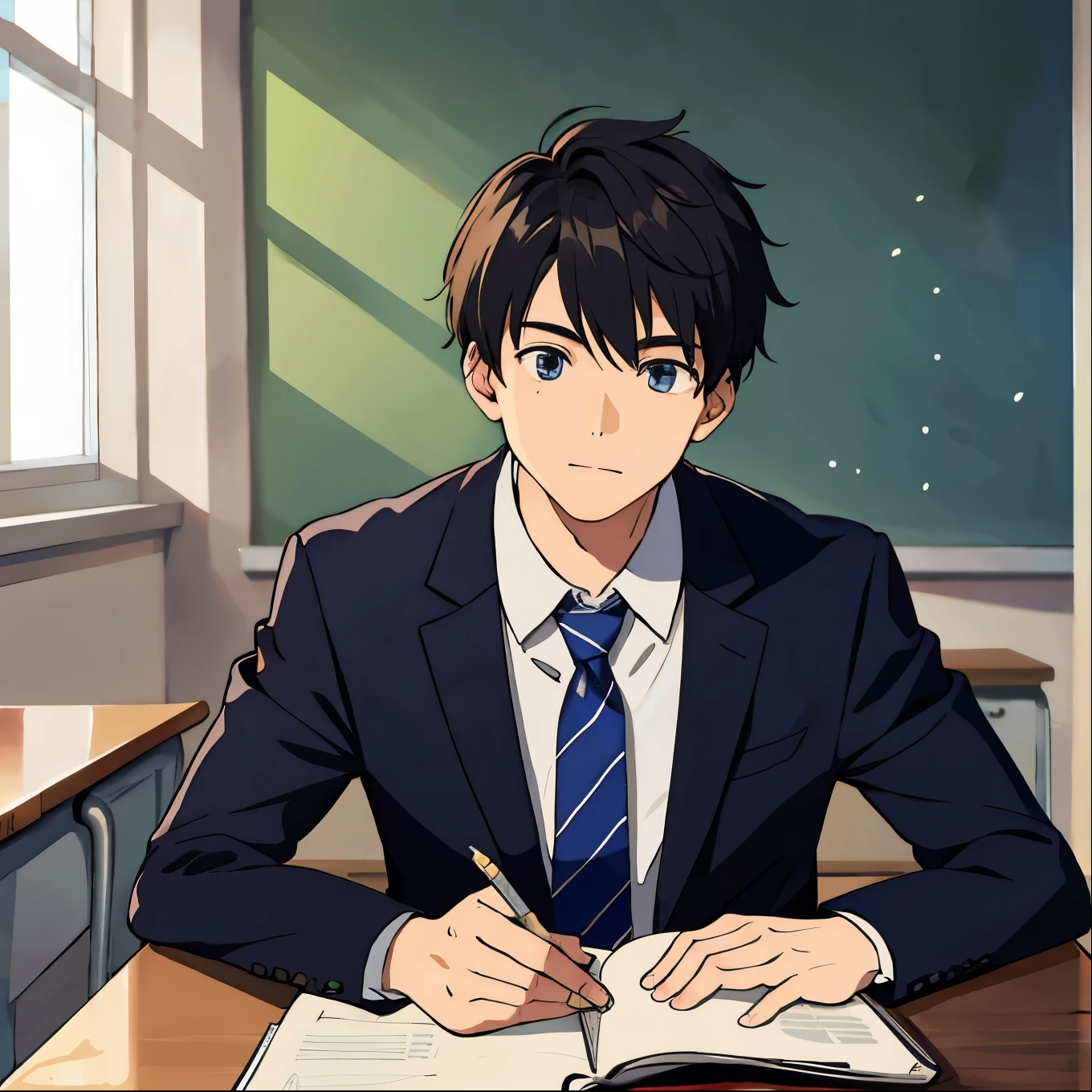 A boy in school