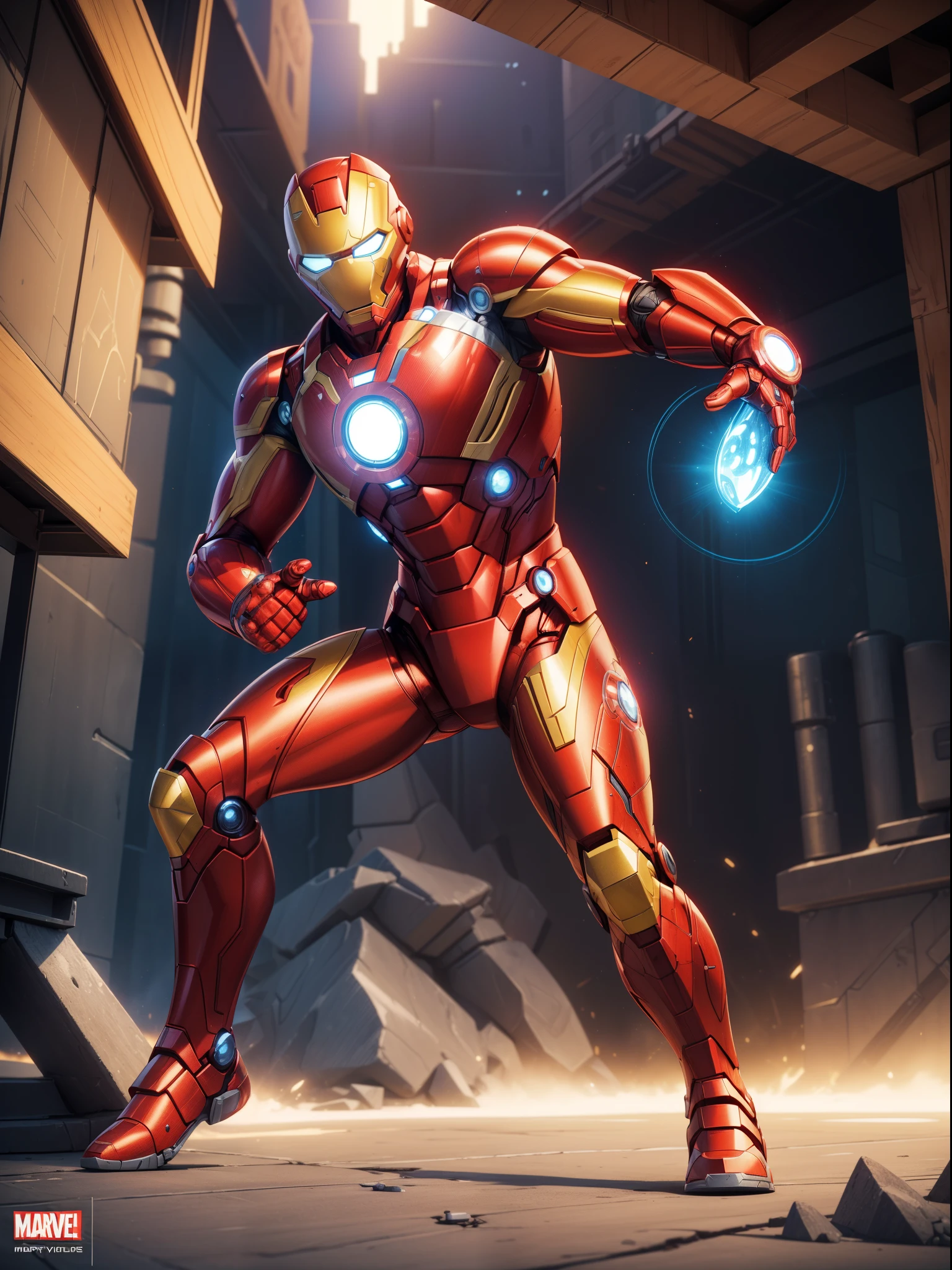 (best quality,ultra-detailed,physically-based rendering,professional,vivid colors),(ironman),(3d figure,collectible,toy,action figure),(detailed design,battle-ready pose),(metallic shine,reflective surface),(glowing arc reactor,blinking lights),(powerful,heroic),(vibrant red and gold),(artistic sculpture),(dynamic stance,raised arm),(futuristic,technological),(Marvel inspired),(limited edition,highly sought after),(movie accurate),(durable material),(realistic joints,movable parts),(detailed face mask,sharp lines),(iconic armor),(explosive action),(superhero),(dynamic composition)