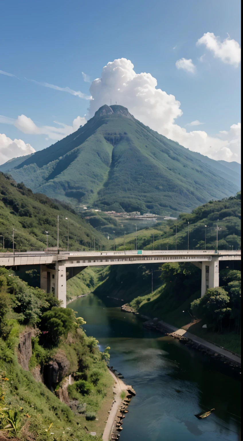 prompt: uma cidade futuro ano 2050 com ambiente de natureza e predio e casas
