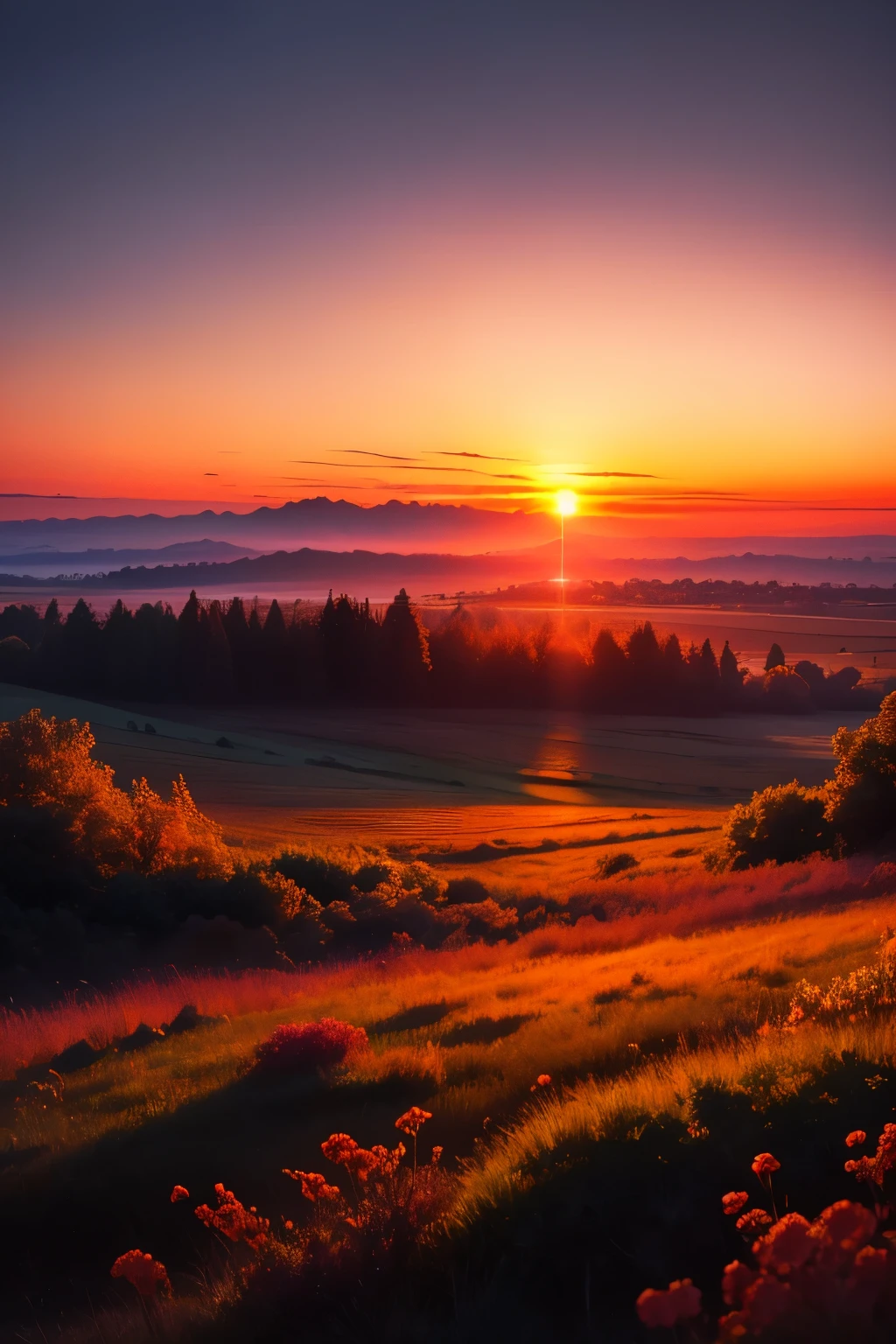 Dark Nature, HD, 4k quality, sunset, red
