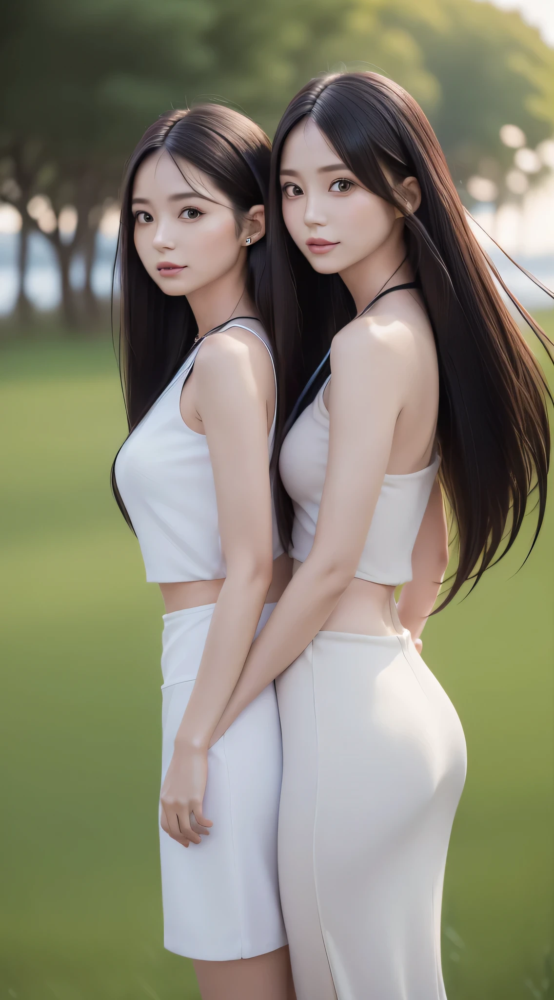 (Refreshing smile:1.5),(Look at viewers:1.1),)(1 female),(hide one's hands:2.0),(Beautiful Japan Woman),(hair behind ear, hair over shoulder, straight haired, Long hair, strong wind in the hair:1.5), ( High neck sleeveless , tight skirts:1.5), (high-heels;1.3), detailed clothes, (Perfect female body), (Narrow waist:1.5), (Bust Up Portrait:1.3), Dynamic Pose, Cinematic Light, Sugarcane fields