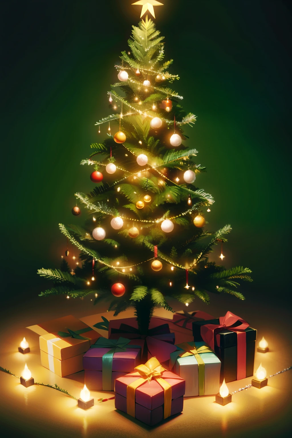 Christmas is surrounded by lemons to warm the Christmas tree and presents. There is no light sadness.
