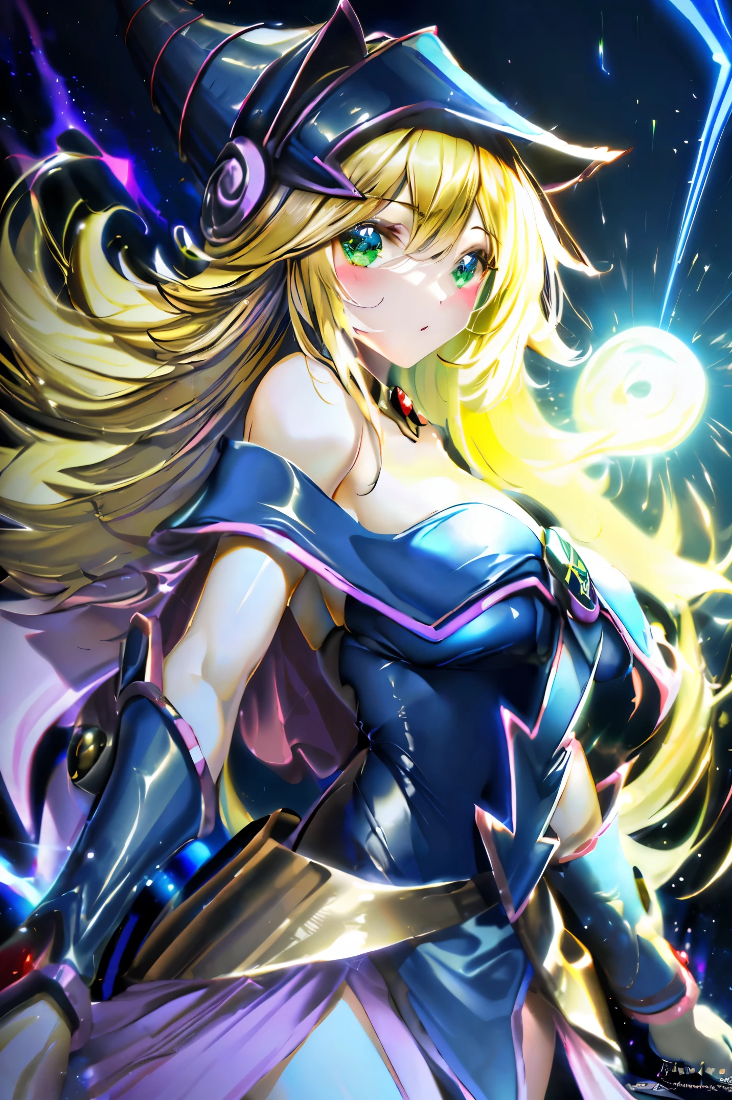 Un mago negro flotando tiernamente, magical aura, Fantastic background, Runas brillantes, (( una carta de Yu-Gi-Oh debajo)), giving the impression that she has been summoned,epic composition, (Intrincado alto detalle), (complex design, Ultra-detalles :1.2), Art Station, (obra maestra, la mejor calidra HD, 32K ,octanaje renderizado, bioluminiscente,8K concept art resolution, realismo,por Mappa studios,obra maestra,la mejor calidad,Arte oficial,illustration,clear line,(Fresco_Color),Perfectcomposition,Absurdo, fantasy,( debajo hay un mapa de Yu-Gi-Oh), Diagramas