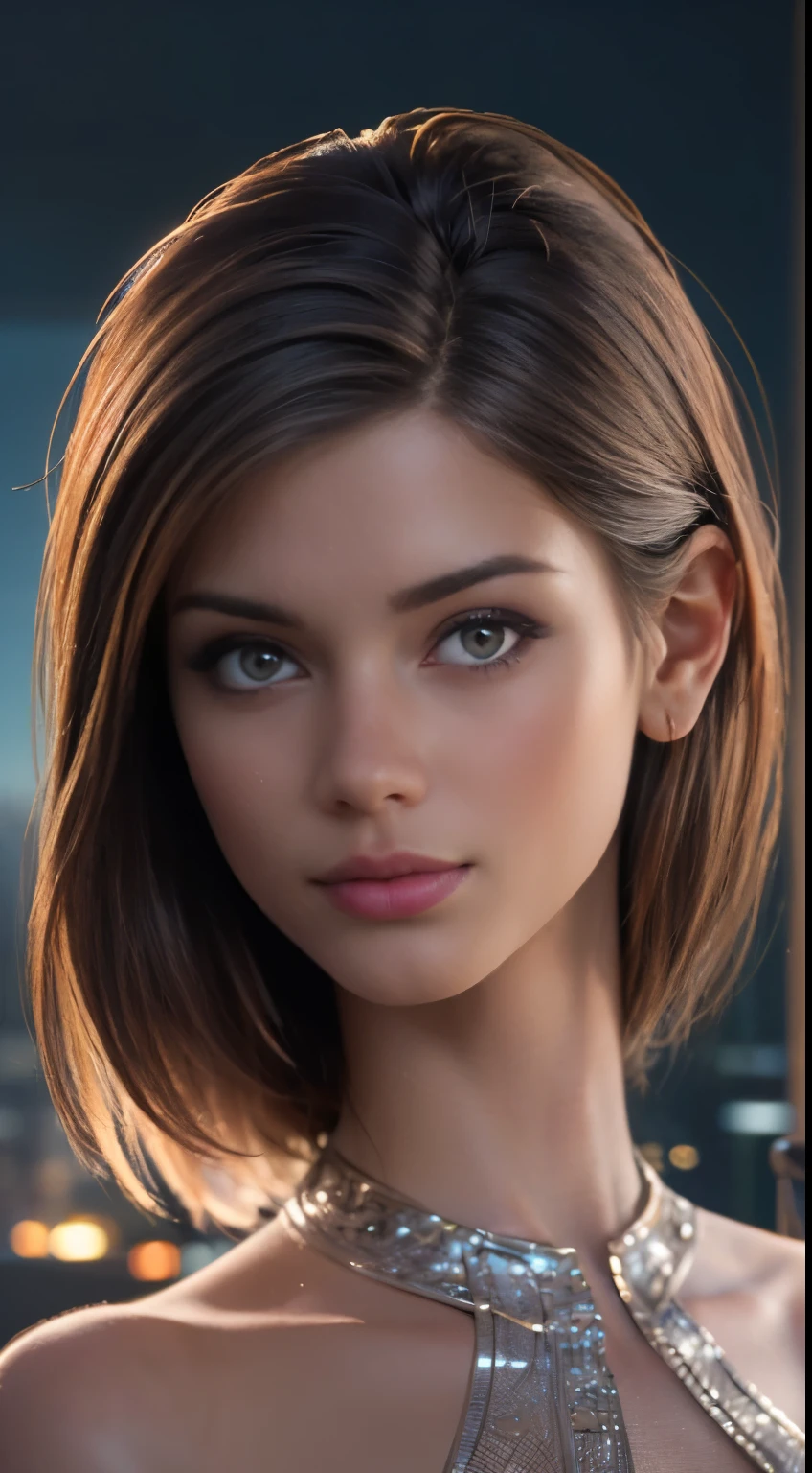 photo of Little Caprice, RAW, beautiful woman, ((portrait)), ((detailed face:1.2)), ((detailed facial feature, detailed skin, clear skin), (perfect proportioned body), (wearing a colorful sexy dress) (high detailed city environment, apartment balcony), (realistic photo, best quality, detailed), (8k wallpaper), (cinematic lighting, dramatic lighting) (sharp focus, intricate)