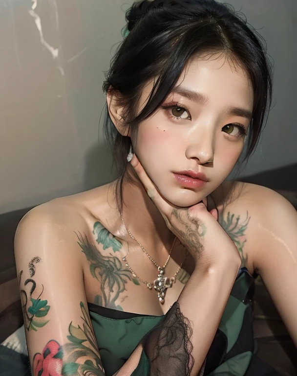 21yo girl, gray hair, (pajama:1.5), (looking down), (prone under of viewer:1.6), (frog eye angle:1.8), natural medium breast, plump body,single sidelock hairpin blush, modern cinematic lighting, ray tracing, drop shadow wide shot UHD, textured skin, high details, best quality 4K, prone pose, setup face, sad, Grunge style create a photo realistic image that the viewer has never envisioned before,the image should demonstrate extreme creativity,imaginative,bold,inspiring,original in subject,original in style,amazing composition,intricately detailed,absurdly complex.