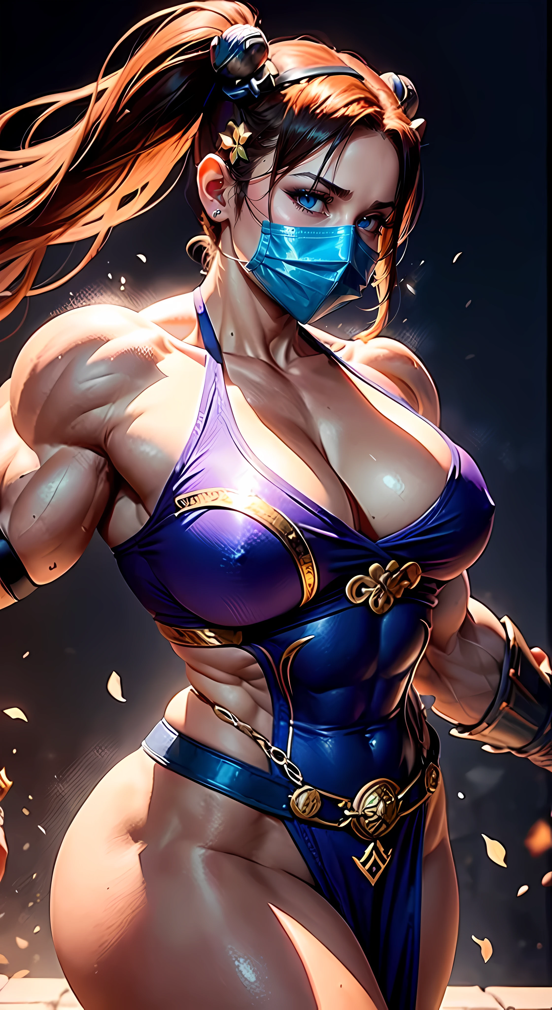 ((viking Chun-Li)), seios grandes, medium hips, ((ultra realista)), TM Ninja branco, Icons, cores vibrantes, estilo vetorial, arte digital, 4k, detalhes intrincados, hipnotizante, feito profissionalmente, beautiful vector illustration, 12k resolution, ..3d, todos os caracteres detalhados em comprimento total, ((altamente detalhado)), ((vibrante)),((Ultra alta qualidade)), ((hiperrealismo)), ((fotorrealismo)), [octan rendering] , na cidade, muitos carros (realista), ((((huge muscles))))