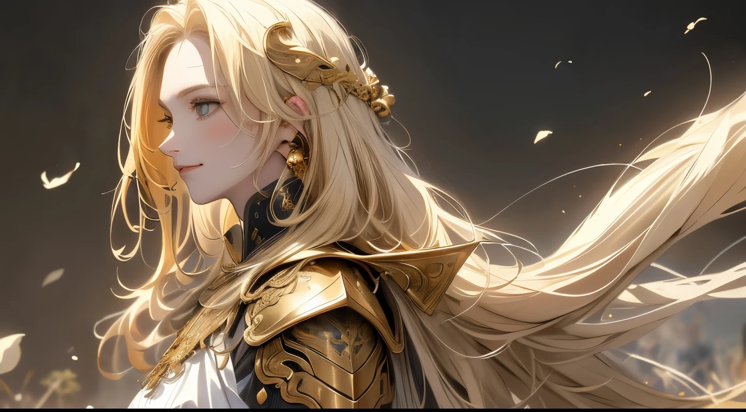 masterpiece: 1.7, top-quality、(Highly detailed CG、ultra-detailliert、Best Shadow:1.3)、独奏、Painterly、sketch、 Texture、超A high resolution、extra detailed face、Highly detailed eyelat colors、limited pallete、highcontrast、realisitic、The best lighting、Graceful、Leprechaun、Beautuful Women、Black Knight、Wearing armor、green eye rack、Golden hair、Straight hair、a little bit smile、blanche:1.5、There is a dragon in the background、dragon tamer