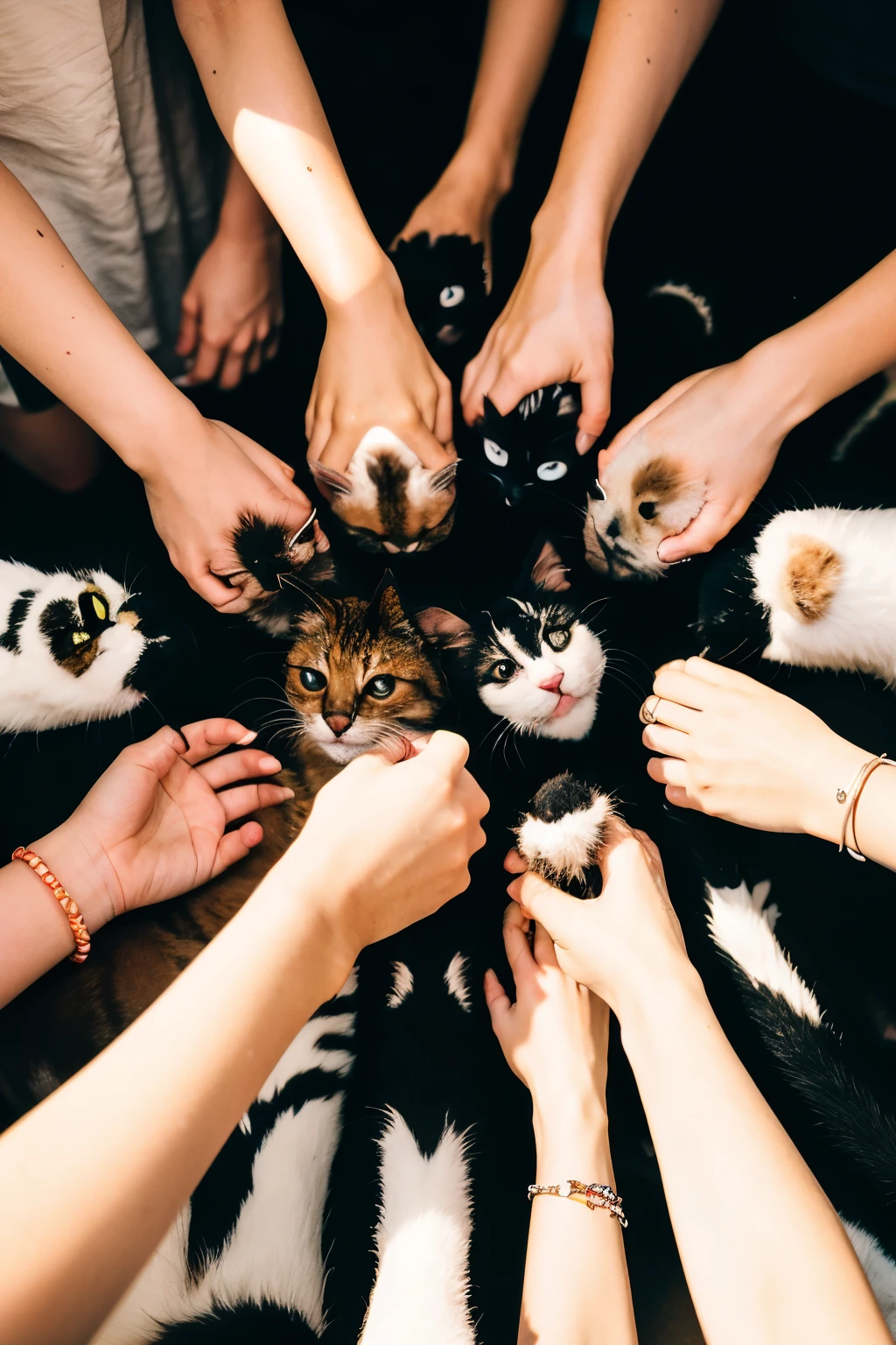 cats forming a circle