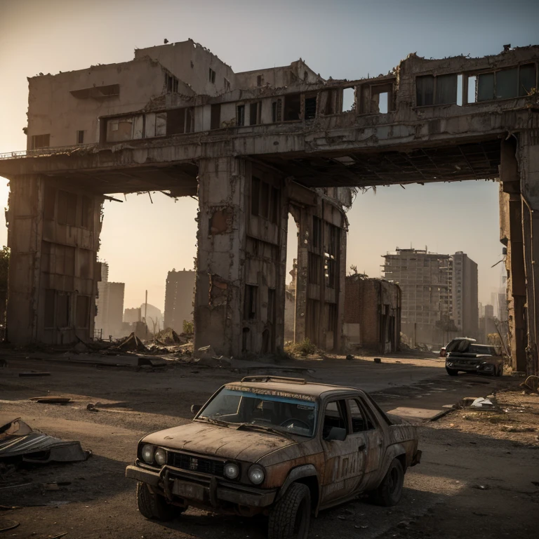Added city ruins，Make the vehicle more dilapidated，Doomsday wasteland style