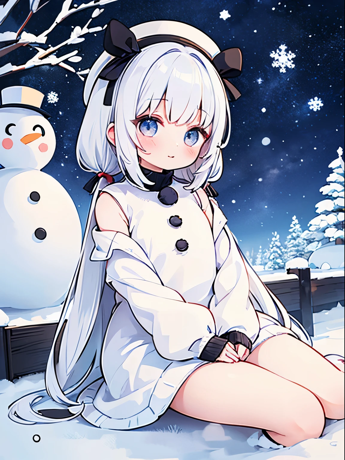 full bodyesbian、A girl whose body turns into a snowman、A snowman whose face only looks like a girl、