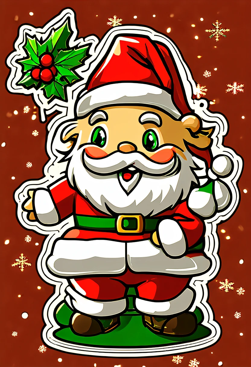 One sticker, christmas,Vector graphics，christmas，(The English bold text is as follows： &cite;Wish you Christmas cheerful&cite;:1.5)，cheerful，cute big breasts，Japanese cartoon，