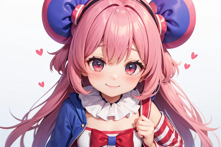 There&#39;s a cute girl dressed as a clown　Her shy smile is so cute