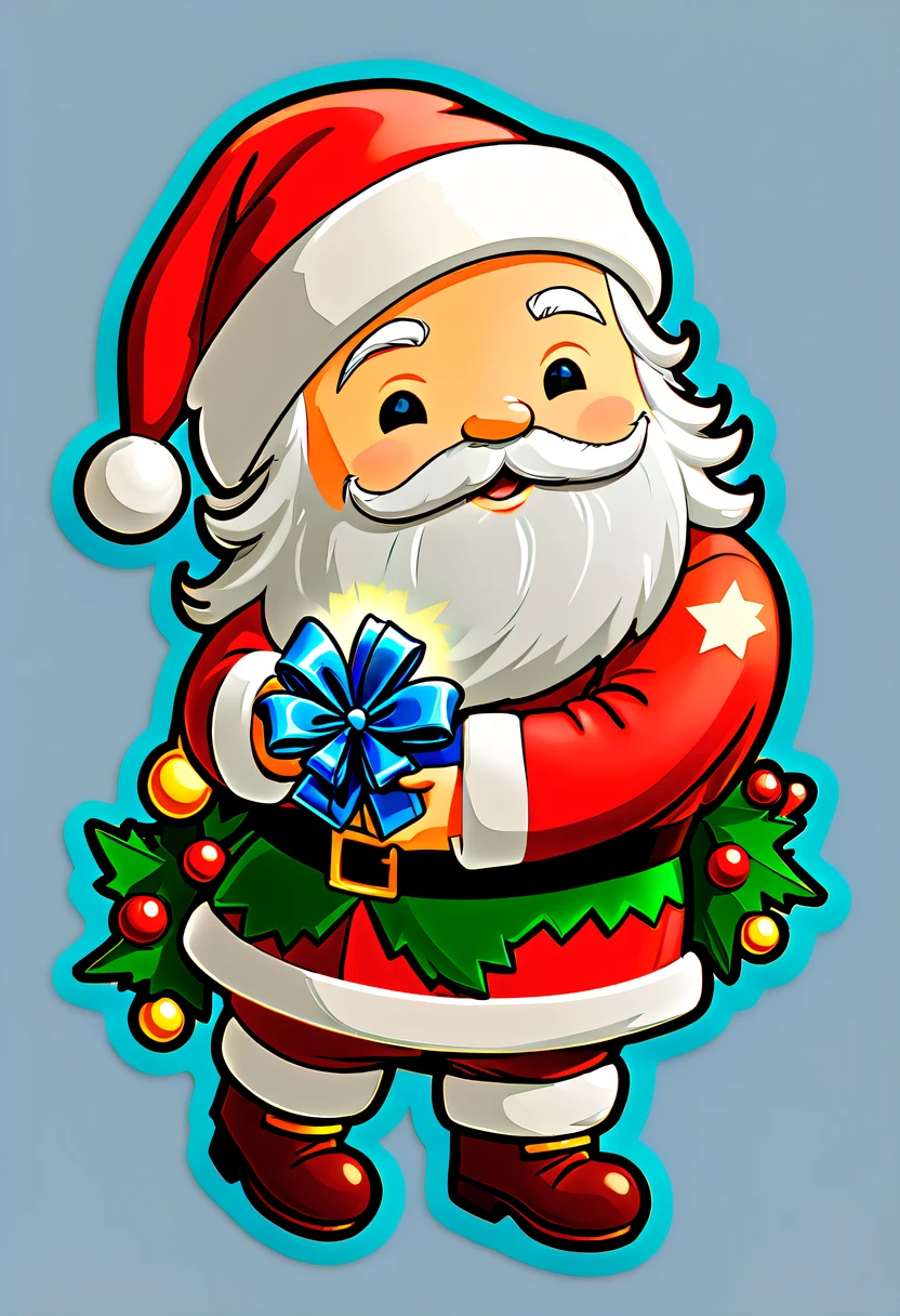 Leonardo style, One sticker, christmas,Vector graphics，christmas，(The English bold text is as follows： &cite;Wish you Christmas cheerful&cite;:1.5)，cheerful，cute big breasts，Japanese cartoon，