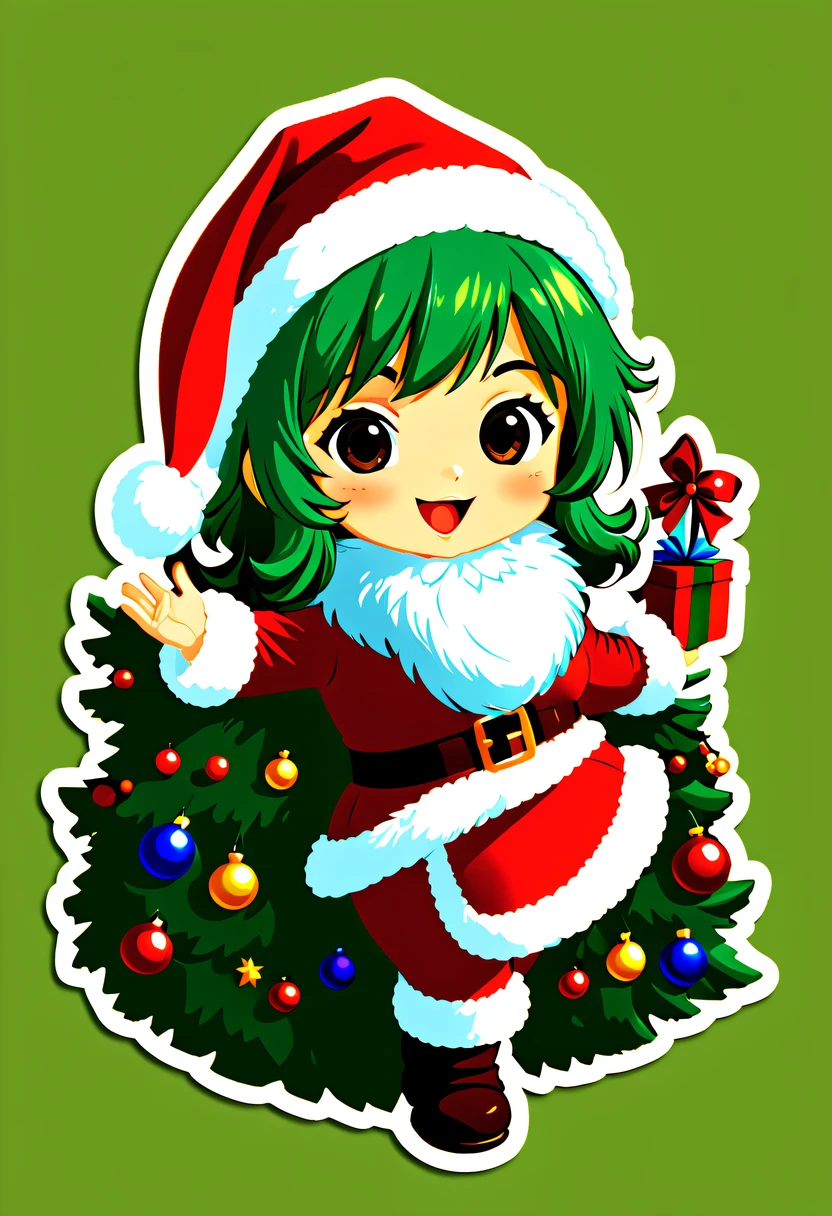Leonardo style, One sticker, christmas,Vector graphics,christmas,(The English bold text is as follows: &cite;Wish you Christmas cheerful&cite;:1.5),cheerful,Cute big breasts,jpn,