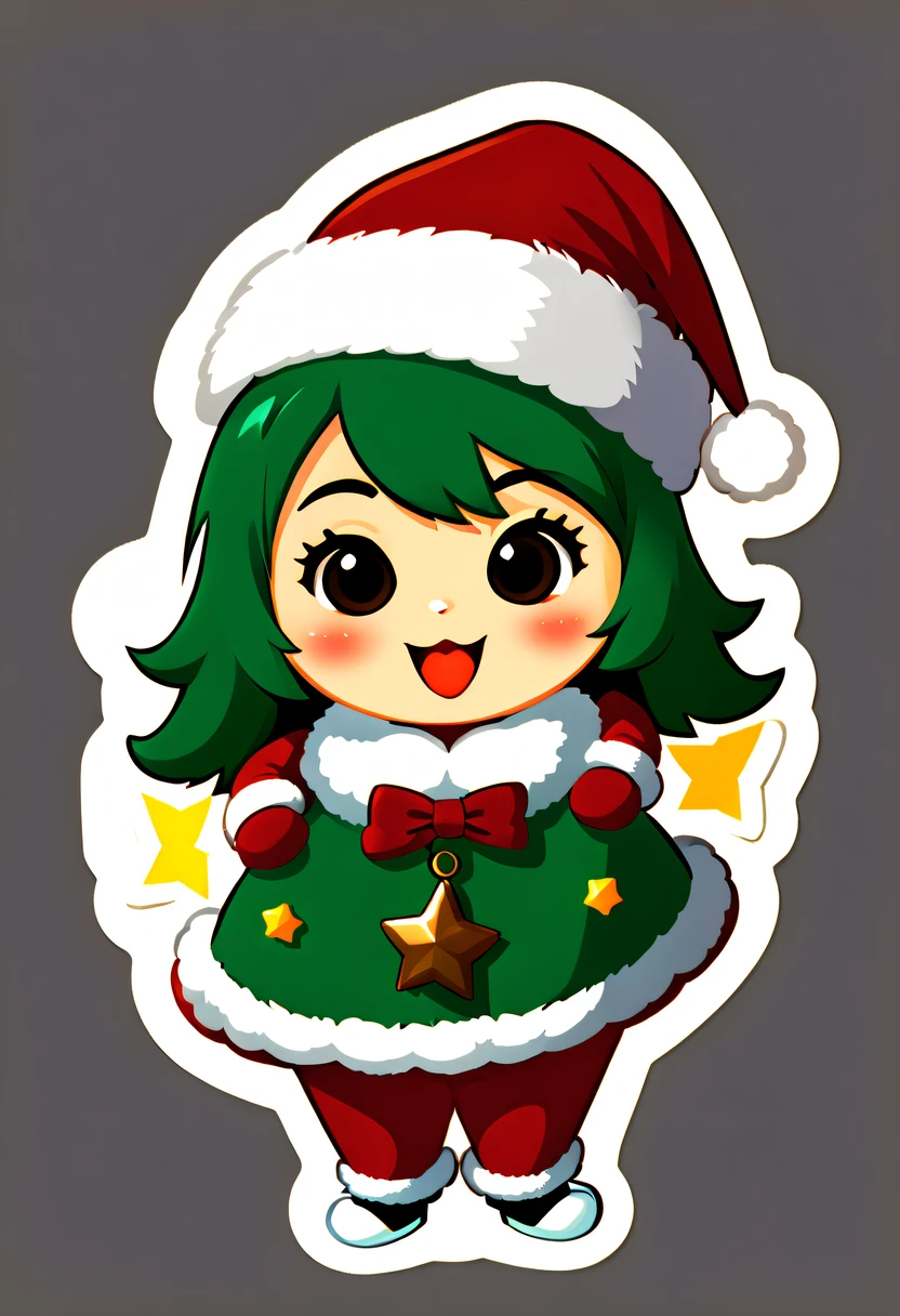Leonardo style, One sticker, christmas,Vector graphics,christmas,(The English bold text is as follows: &cite;Wish you Christmas cheerfulness&cite;:1.5),cheerfulness,Cute big breasts,Japanese cartoons,