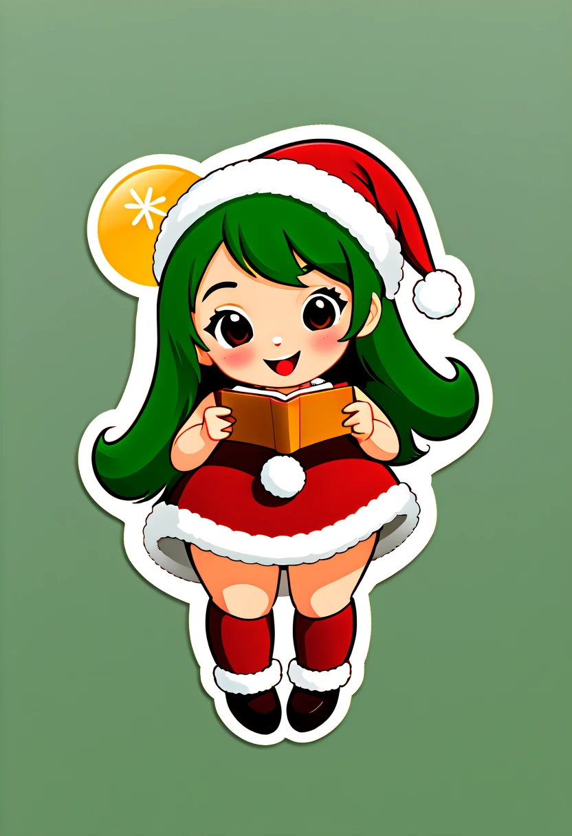 Leonardo style, One sticker, christmas,Vector graphics,christmas,(The English bold text is as follows: &cite;Wish you Christmas cheerfulness&cite;:1.5),cheerfulness,Cute big breasts,Japanese cartoons,