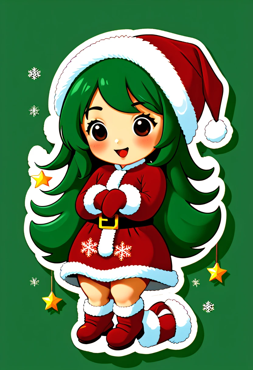Leonardo style, One sticker, christmas,Vector graphics，christmas，(The English bold text is as follows： &cite;Wish you Christmas cheerfulness&cite;:1.5)，cheerfulness，Cute big breasts，Japanese cartoons，